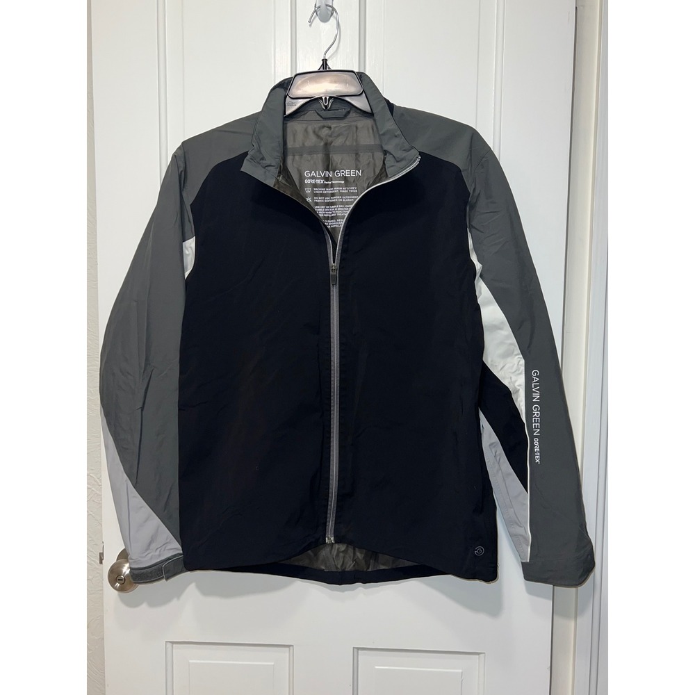 Galvin Green Gore-Tex Paclite Golf Jacket Mens Large Black Grey Waterproof Shell